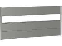 Biohort Wandpaneel Sichtschutz m. Acrylglas 200 cm x 90 cm Quarzgrau-Metallic