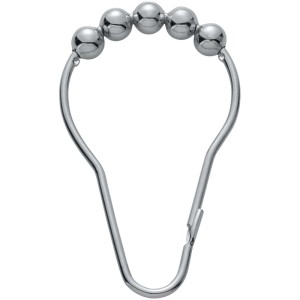 Diaqua Duschvorhangring Esra, Chrom, aus Metall, 12 Stück für Duschstange.