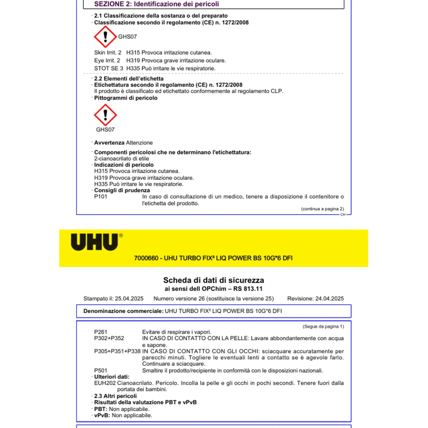 UHU 51840 Turbo Fix ² Adesivo 10g Super-Veloce Plastica Riparazione Gap-Filling