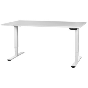 Contini Bürotisch höhenverstellbar Grau Weiss 64,5 - 130 x 180 x 80 cm