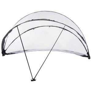 Couverture de piscine Exit Eco universelle Ø 460 cm, dôme de piscine transparent avec cadre noir.