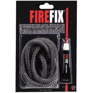 Cordon en céramique Firefix, Ø 14 mm, avec colle pour poêles et portes de cheminée.