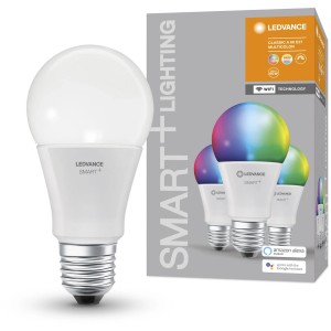 Confezione da 3 lampadine LED Ledvance Smart+ WiFi, E27, a colori.