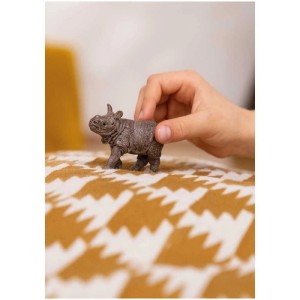Bébé rhinocéros Schleich Wild Life (14860) détaillé, idée cadeau pour enfant.