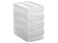 Rotho Schubladenbox Tower SYSTEMIX XS mit 4 Schüben Natur