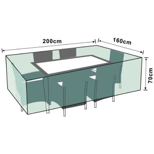 Copertura impermeabile per mobili da giardino in rattan, ca. 200x160x70cm.