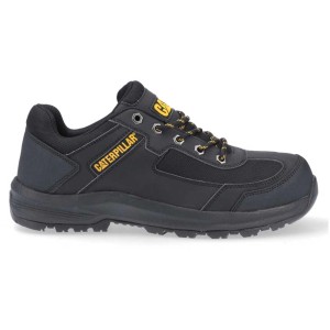Chaussure de sécurité noire Cat Elmore S1P, chaussure de travail sans cuir avec protection anti-frottement.