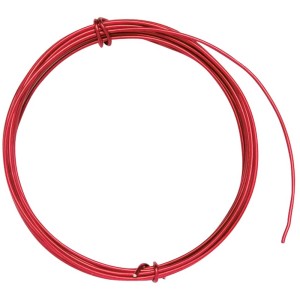 Rolle roter Deko-Aludraht, 1 mm stark, 2 m lang, ideal zum Schmuckbasteln.