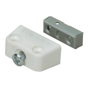 Connettore trapezoidale Hettich, plastica bianca, 8 pezzi, per giunzioni di mobili.