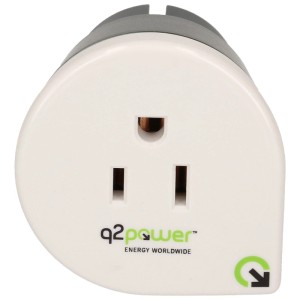 Reiseadapter USA auf Europa, weiß-schwarz, 250V, für Reisen. Zwischenstecker für USA-Dose.