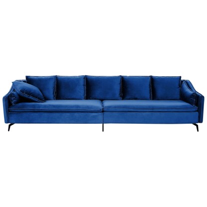 Sofa Aure Housse velours 4 places Bleu marine