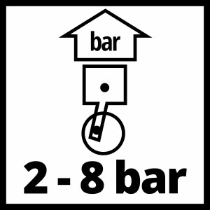 Simbolo per pressione 2-8 bar della pistola soffiante Einhell