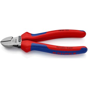 Tronchese laterale Knipex 160 mm con manici rosso-blu, pinza per tagli precisi.