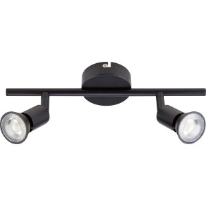 Spot doppio Concio GU10 nero opaco per interni.