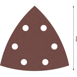 Feuille abrasive Bosch Delta F460 marron, grain 240, 6 trous, velcro pour bois et peinture, 93mm.