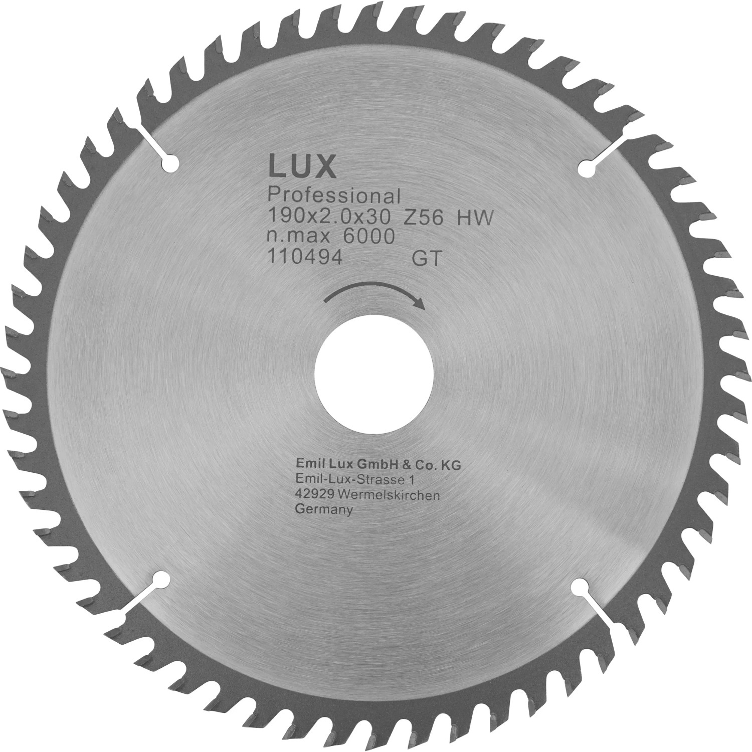LUX-TOOLS HM-Kreissägeblatt 190 x 30 mm / 56 Zähne