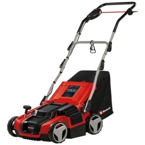 Scarificateur électrique Einhell GE-SA 1435/1, rouge/noir, avec bac de ramassage.