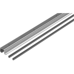 Profilo doppio Hettich TopLine 2 (2 m) in acciaio/plastica, bianco, per ferramenta per porte scorrevoli.