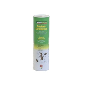 Windhager Poudre anti-fourmis naturelle 200g dans un récipient vert pour la lutte contre les fourmis.