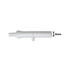Tube réglable blanc, Ø 40 mm x 305 mm, en plastique, pour rallonge de siphon.