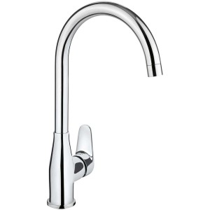 Miscelatore monocomando Baliv KI-1140 cromato per lavello con bocca alta e girevole.