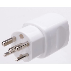 Weißer 5-poliger Stecker Typ 25 für 16A/400V Anschlüsse.