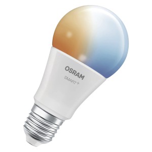 Lampadina LED dimmerabile Osram Matter E27, forma a bulbo A75, 9,5W, con cambio colore.