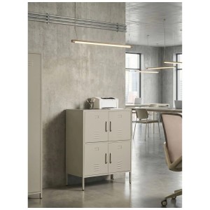 Beliani Armoire de bureau Holbeck Beige 101 x 80 x 40 cm