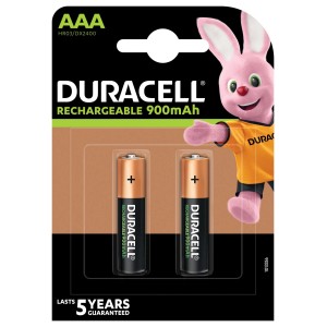 Duracell Batterie Ricaricabili AAA, confezione da 2, 900mAh, ricaricabile.