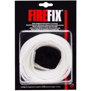 Firefix Silikon-Dichtlippe, 5m, transparent, selbstklebend für Kaminofen-Bodenplatten.