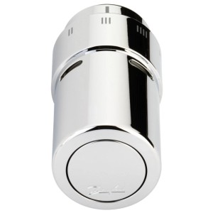 Tête thermostatique Danfoss Rax Design, chrome, pour installation de chauffage.