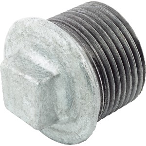 Tappo in ghisa malleabile zincata, 33,3 mm (R 1), per sigillare raccordi per tubi.