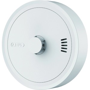 Détecteur de chaleur Abus Prevaro Connect blanc et rond. Protection incendie fiable avec bouton test et haut-parleur.