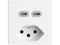 Feller Kleinkombi Einsatz und Frontplatte EdizioDue 2 x USB-C T13 Weiss