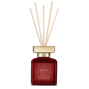 Ipuro parfum d'ambiance Essentials Whispering Rose Bordeaux 50ml avec bâtonnets diffuseurs.