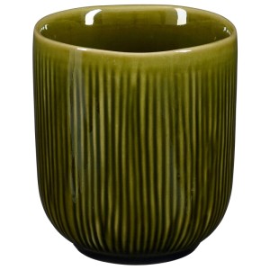 Tazza verde Mica Decorations Nusa, stoviglie con superficie a coste, Ø 8,5 x 10 cm.