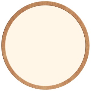 Plafoniera LED Nordlux Oja 29 con pellicola effetto legno, Ø 29cm, 18W. Forma rotonda e piatta.