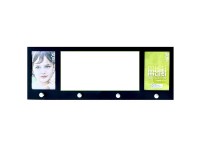 Fotogarderobe mit Spiegel rechteckig Holz Schwarz 20 x 56 cm