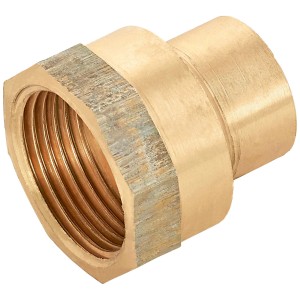 Raccordo di riduzione a saldare in bronzo, 18 x 24,1 mm (Rp 3/4) per tubi in rame.