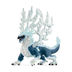 Dragon de glace Schleich détaillé avec peau bleue et ailes glacées, un beau cadeau.