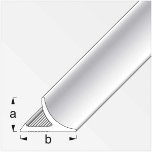 Randfugenprofil aus Aluminium in Silber, 1,2x1,7x100 cm, zur Abdeckung von Fliesenkanten.