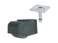 Rotella cilindrica doppia in plastica Nero Ø 2,5 cm / altezza 4,6 cm