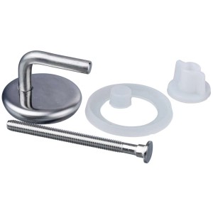 Set di fissaggio Wenko da 8 pezzi per sedili WC in Duroplast, in acciaio inox e plastica.