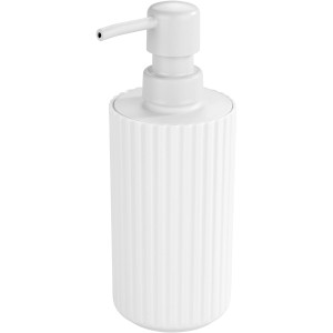 Dispenser sapone bianco Allstar Minas con design a coste, capacità 280 ml.