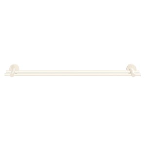 Tesa Moon White Badetuchstange mit zwei Stangen, selbstklebend und in Edelstahloptik.