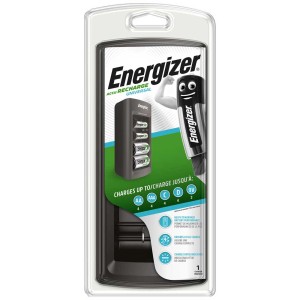 Caricabatterie universale Energizer per batterie NiMH AA, AAA, C, D e 9V, batterie non incluse.