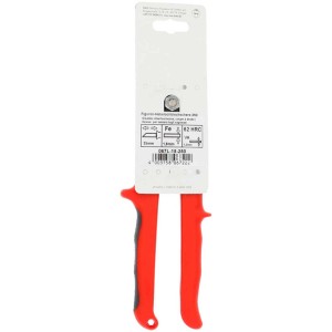 Cesoie a leva per figure sinistre, 250 mm, con manici rossi per tagli precisi.