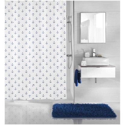 Kleine Wolke Tenda doccia Anchor Blu scuro 180 x 200 cm