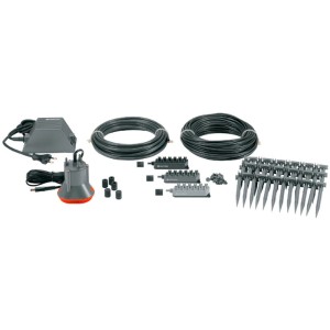 Set irrigazione vacanze Gardena per 36 piante, con pompa, tubi e accessori.
