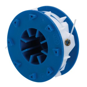 Bobine de rechange LUX T 312 pour coupe-bordures, double fil 1,5 mm, 2x5m, bleu/blanc.